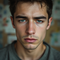 A close-up portrait of a young man with piercing blue eyes and a serious expression, embodying the sentiment of “I am Jack's complete lack of surprise.”