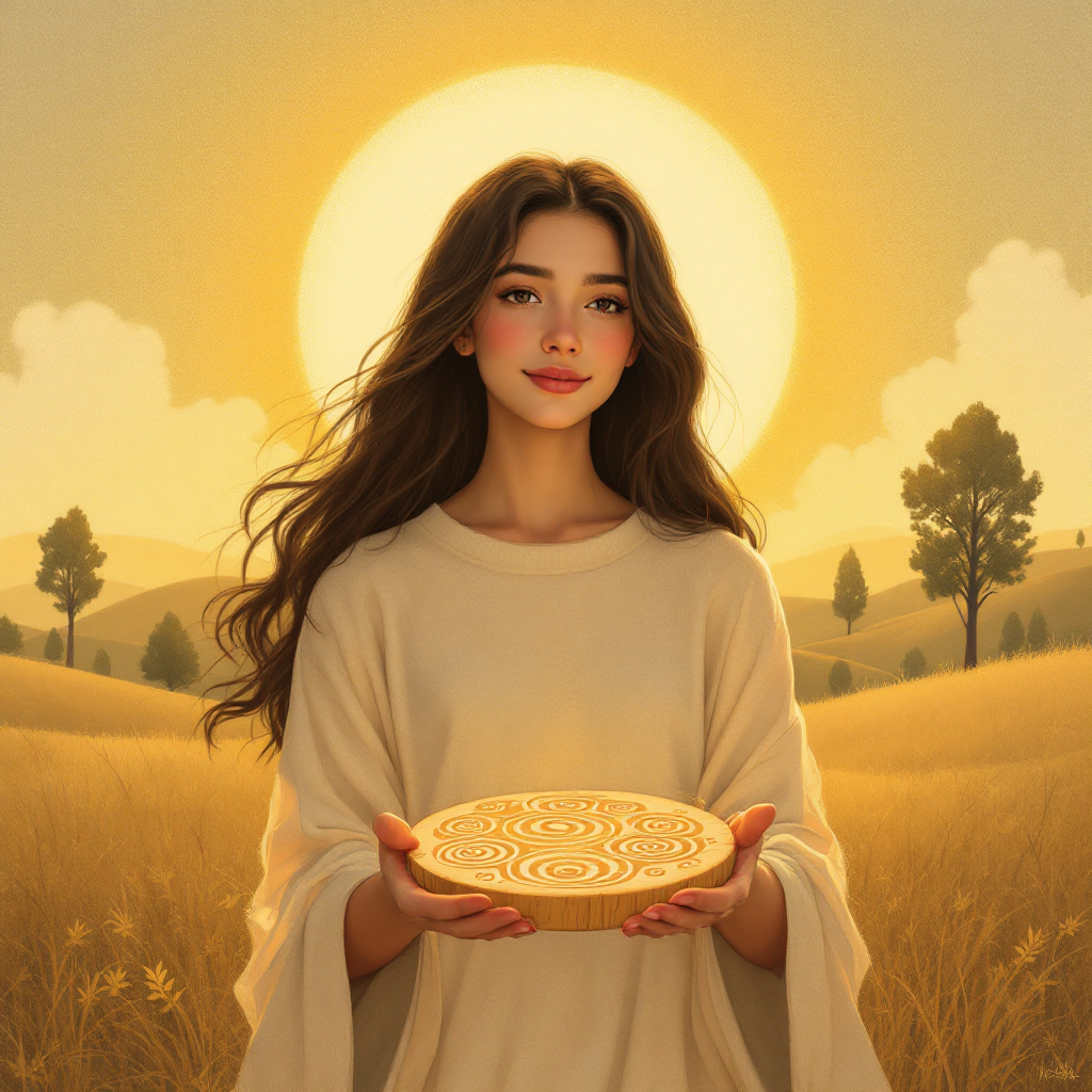 A young woman stands in a sunlit field, holding a glowing circular object in her hands. The scene embodies warmth and connection, reflecting the quote on isolation and understanding.