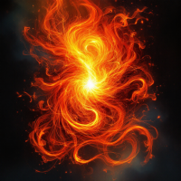 An abstract depiction of swirling flames radiates warmth and energy, symbolizing the chaotic and transformative nature of truth in a post-truth world.