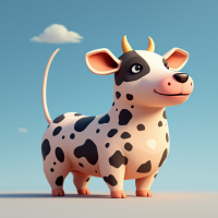 A whimsical cartoon animal resembling a cow with a dog's body stands confidently under a clear blue sky, embodying the quote about bad ideas with its playful design.