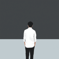 A person in a white shirt stands against a stark gray wall, contemplating the deep notion that survival is a privilege and its inherent consequences.