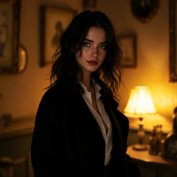 A confident woman with wavy hair stands in a warmly lit room, wearing a black coat over a white shirt, embodying the essence of individuality and uniqueness inspired by the quote.