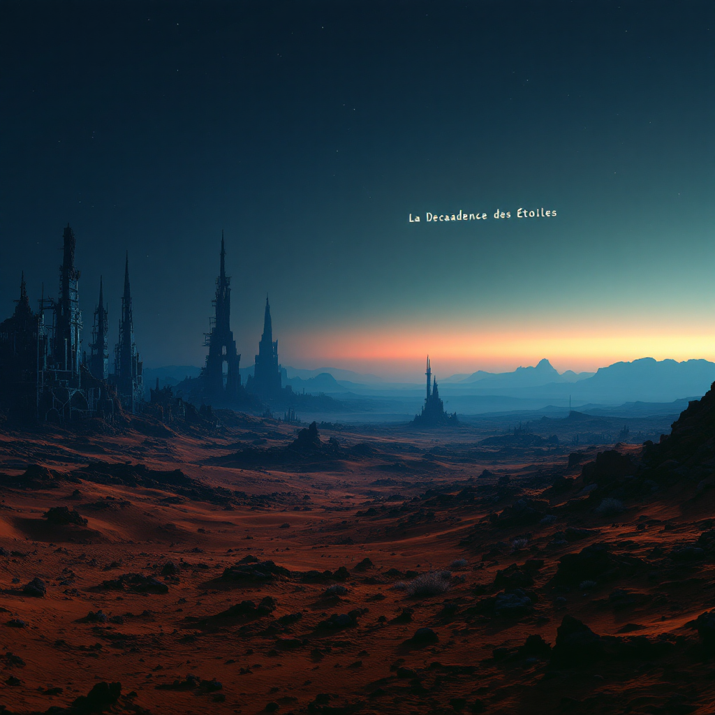 A surreal Martian landscape features towering, jagged structures against a twilight sky, evoking the vast, ancient timeline and potential civilization hinted at in the quote.
