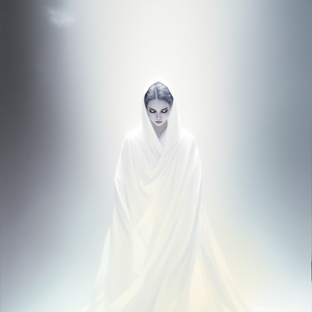 A figure draped in a flowing white robe stands confidently in a radiant, ethereal light, embodying the essence of a Jedi central to their story.