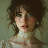 A close-up portrait of a young woman with enchanting blue eyes and tousled hair, evoking vulnerability and the complex emotions tied to the quote about hope and despair.