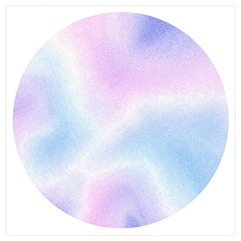 A soft, swirling abstract design in pastel colors of blue, pink, and white, evoking a sense of fluidity and introspection, reflecting themes of exposure and hidden chaos.