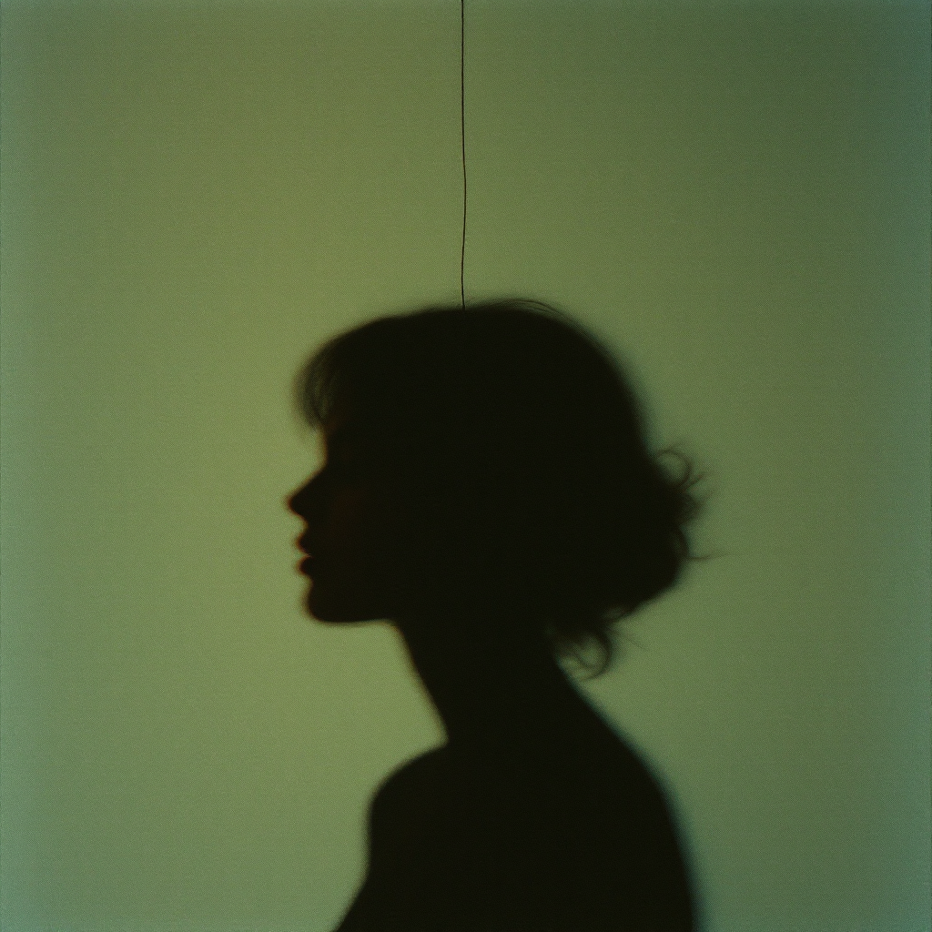 A silhouette of a woman against a soft green background, embodying introspection and self-discovery, reflecting the quote about understanding the world through self-awareness.