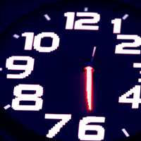 A close-up of a clock face featuring bold, bright numbers and a glowing red second hand moving slowly, capturing the essence of time's relentless passage, despite its pain.