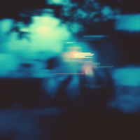 Blurred, distorted blue and black scene with faint, pixelated light in the center, evoking an unsettling, numbing effect like the anaesthetic saliva of a mosquito's bite.