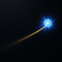 A glowing blue star with a radiant tail streaks across a dark sky, evoking the quote, The second star to the right and straight on 'til morning.