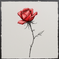 A beautifully detailed illustration of a single red rose, symbolizing the importance of time and care invested, inspired by the quote about valuing what we nurture.