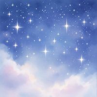 A serene night sky filled with twinkling stars against a deep blue backdrop, embodying the quote: Without darkness, we would never see the stars. Soft clouds add a dreamy touch.