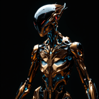 A sleek, futuristic robot with intricate metallic details stands against a dark background, embodying the idea of breaking free from societal constraints.