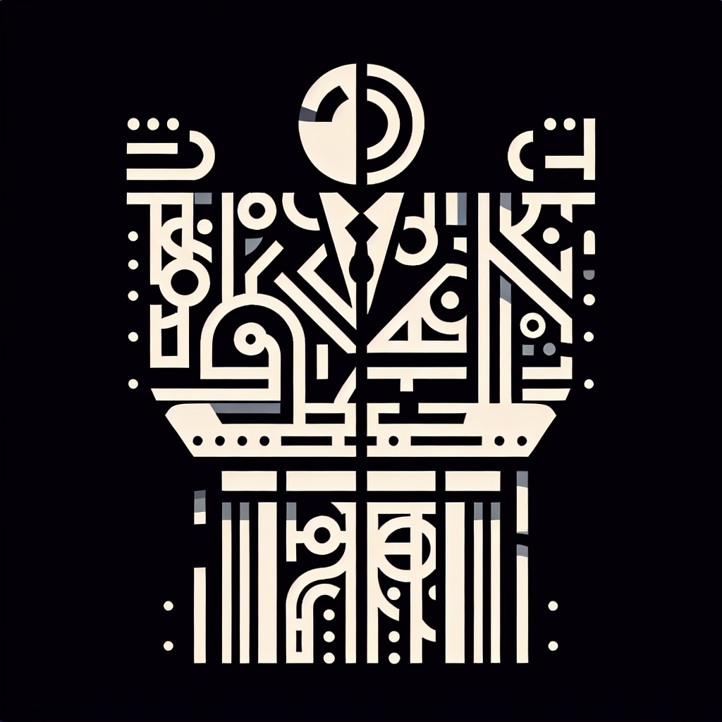 Abstract image inspired by the quote “the politician is very often something less than an integral man” featuring a stylized, geometric figure in a suit with intricate patterns and shapes.