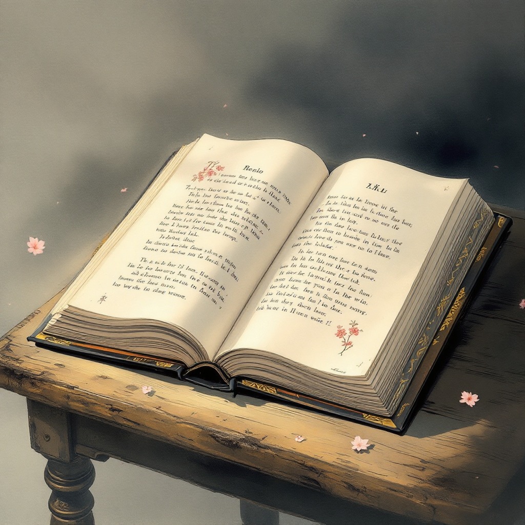 An open book rests on a wooden table, surrounded by soft light and delicate flowers, symbolizing the transformative power of literature, echoing the sentiment that books can change lives.