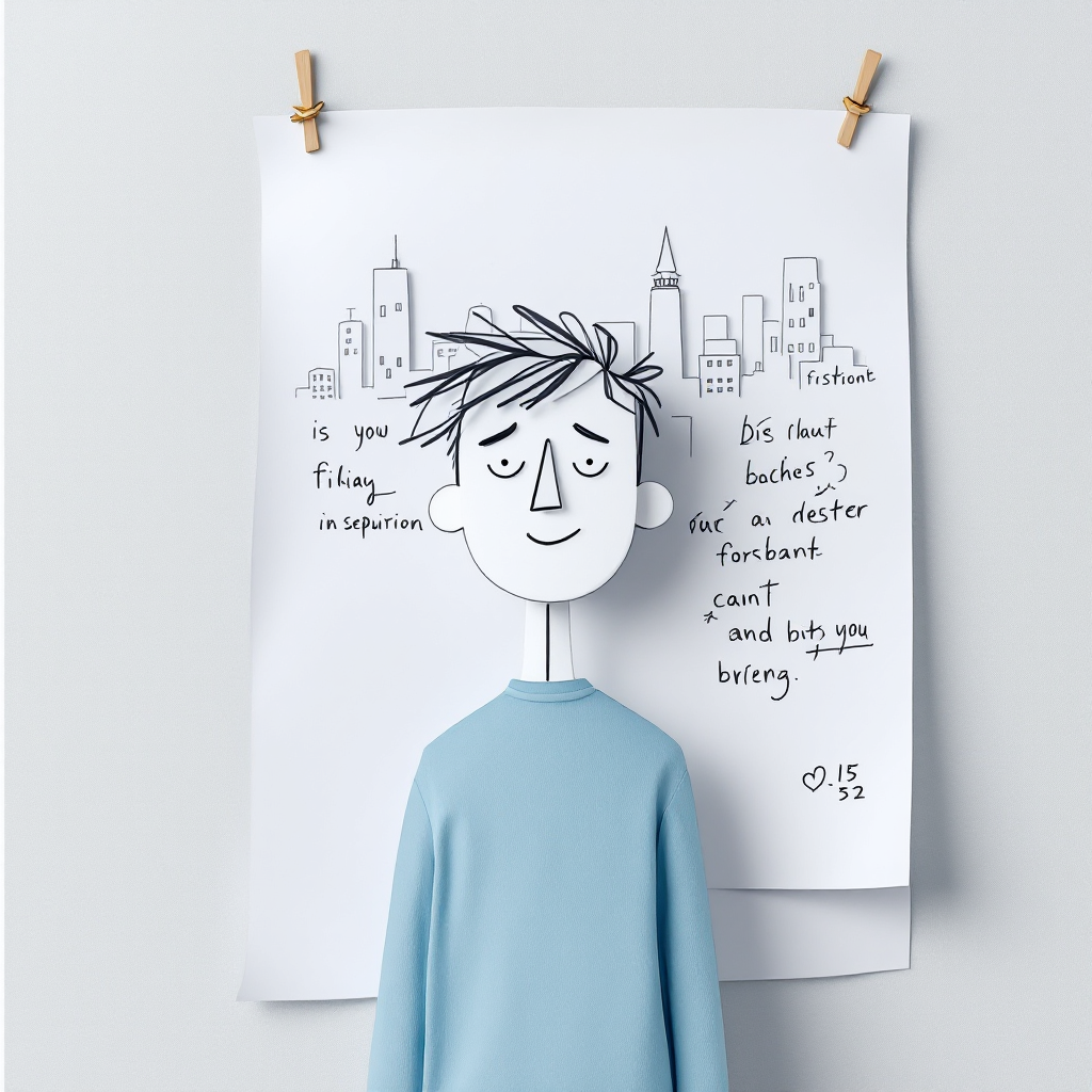 A whimsical, animated character with messy hair smiles in front of a drawing of city skyscrapers, featuring a quote about choices versus abilities.