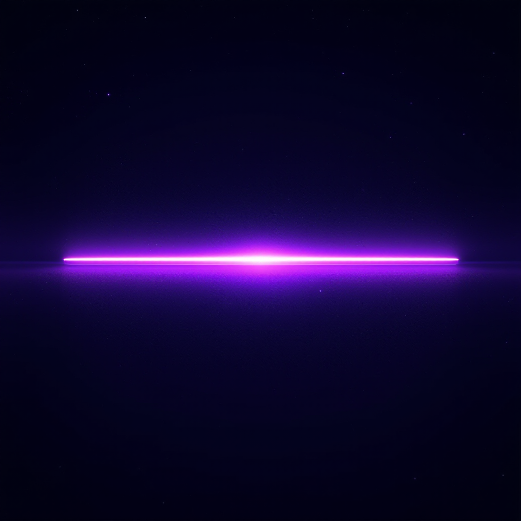 A dark, starry background features a glowing purple bar at the center, embodying the essence of the quote: In the beginning, there was nothing but the bar. And it was good.