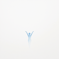 A silhouette of a person with arms raised, set against a minimalistic white background, embodying the theme of choice as a powerful aspect of being human.