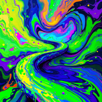 A vibrant, swirling pathway of neon colors flows through a cosmic landscape, symbolizing the journey itself and the importance of the act of going.