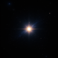 A radiant star shines in the vast darkness of space, symbolizing the quote about each of us being a flicker of light in an infinity of darkness.